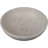 Guido Gusto Waskom Thano 44x44x14.5cm beton rond grijs inclusief afvoerplug