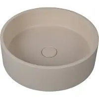 Guido Gusto Waskom Xanto 39x39x12cm beton rond beige inclusief afvoerplug