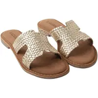 Lazamani Dames Slippers 75.025 - Goudkleurig - Maat 37