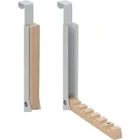 Relaxdays deurhaak set van 2 - inklapbaar - voor 6 kleerhangers - deurdiktes tot 2 cm - grijs