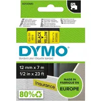 Dymo Tape 45018 (S0720580) Zwart op geel (12 mm)