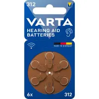 Varta 10x Gehoorbatterij Gehoorapparaat 312 Blister 6 stuks