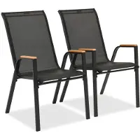 Garden Point Set van twee Bitonto Wood stoelen zwart