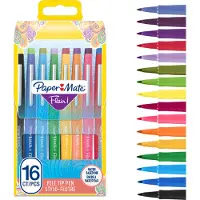 Papermate Flair-viltstiften | Medium punt (0,7 mm) | Diverse kleuren | Etui met 16 stuks