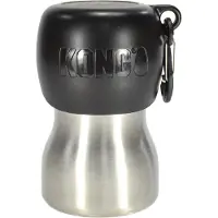 Kong h2o drinkfles rvs zwart - 280 ML