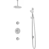 Hotbath Cobber IBS20CR inbouwdouche met 3s handdouche, 15cm plafondbuis en glijstang chroom