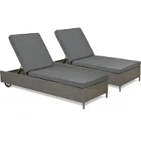 Garden Point Set van twee kunststof rotan ligbedden Tobago antraciet