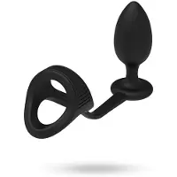 Vuxen - Penis- en scrotumring met anaalplug