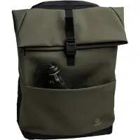 Exacompta Exactive Young laptoprugzak, 15,6″, 2 compartimenten, waterafstotend PU, gewatteerd, met trolleylus & flessenvak, RPET, kaki
