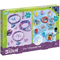 Totum Disney Stitch 2 in 1 knutselset armbandjes maken en gips gieten en schilderen - cadeautip knutselen creatief speelgoed meisjes en jongens Lilo & Stitch