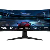 TCL Gaming Monitor 34R83Q 34" Curved 170 Hz WQHD Zwart en Wit