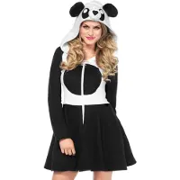 Leg avenue Cozy Panda kostuum dames - Leg Avenue - Zwart/wit - Large
