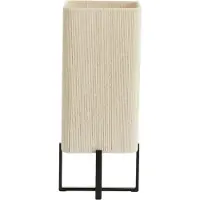 Light & Living Tafellamp Wyn 50 5cm Creme Touw Met Zwart
