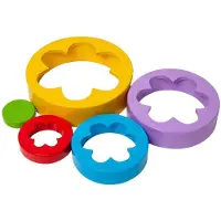Bigjigs houten bloementoren, 5dlg.