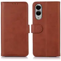 Mobigear Telefoonhoesje geschikt voor Samsung Galaxy S25 Edge Hoesje | Wallet Bookcase Portemonnee | Pasjeshouder voor 3 Pasjes | Telefoonhoesje voor Pinpas / OV Kaart / Rijbewijs - Bruin