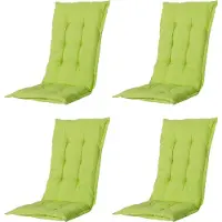 Madison - Tuinkussen - Universeel - Hoge Rug - 4 st. - Panama Lime - 123x50cm - Groen - Tuinstoelkussens - Standaardstoel