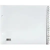 Q-CONNECT tabbladen, ft 21 x 23 cm, PP, 2-gaatsperforatie, set van A-Z, grijs 25 stuks