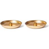 Novaliv Set van 2 kaarsenhouders 13 cm metaal ronde tafelkaarsen mat goud kaarsenstok kaarsenbord decoratieve schaal kerst scandinavisch chique kaarsenhouder adventskrans kerstdecoratie kaarsenhouder