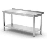 Hendi Muurwerktafel met schap – versterkt werkblad – verstelbare poten – 1200x600x850 mm