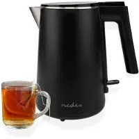 Pricenet Waterkoker | 1.5 l | Kunststof | Zwart | 360 graden draaibaar | Verborgen verwarmingselement | Strix-controller | Droogkookbeveiliging