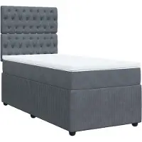 vidaXL Boxspring met matras fluweel donkergrijs 100x200 cm