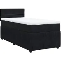 vidaXL Boxspring met matras fluweel zwart 80x200 cm