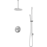 Hotbath Cobber IBS20A Inbouw Doucheset - Staafhanddouche - 30cm Hoofddouche - 30cm Plafondbuis - Glijstang - Chroom - Messing - Kranen, Douchekranen, - Kranen, Douchekranen, Douchesets, Inbouw