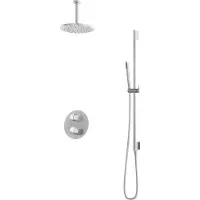 Hotbath Cobber IBS20ACR inbouwdouche met 15cm plafondbuis en glijstang chroom