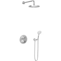 Hotbath Cobber IBS20A Inbouw Doucheset - 3-standen Handdouche - 20cm Hoofddouche - Wandarm - Wandsteun - Chroom - Messing - Kranen, Douchekranen, - Kranen, Douchekranen, Douchesets, Inbouw douchesets
