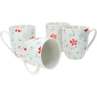 Ritzenhoff & Breker Set van 4 koffiemokken bloem turquoise Julia - 404319