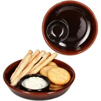 MamboCat Set van 2 JUEGO tapasschalen van klei Ø 14cm donkerbruin - 240733.3