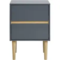 Ebuy24 Nachtkastje Bisley | mdf grijs 40x55x35 cm nachtkastjes | NADUVI