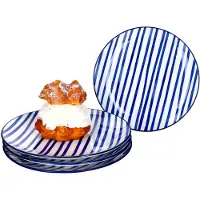 Ritzenhoff & Breker Set van 4 dessert taartborden 20cm streep Seaside - Ritzenhoff 270211