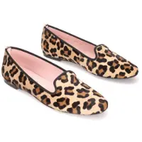 Pretty ballerinas Dames Faye leren loafers met dierenprint (37), Plat, Geen, Casual 42165