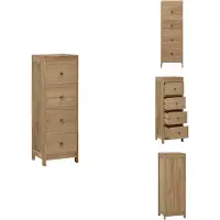 vidaXL Ladekast - Ladekasten - Kast - Ladenkast - Ladekast 30x30x90 cm massief teakhout