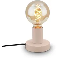 B.K.Licht BRILONER Teepu - Tafellamp - E27 fitting - nachtlamp retro - lamp met kabelschakelaar - 10x9 cm - beige