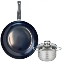 Elo Set van 1 Koekenpan 24 cm en 1 braadpan 14 cm Elo Prima Glanzend