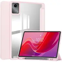 Lunso Geschikt voor Lenovo Tab M11 - Luxe Acrylic Tri-Fold Bookcase hoes - Lichtroze