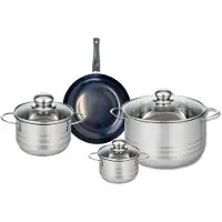 Elo Set van 1 Koekenpan 20 cm en 3 kookpotten 12, 16 en 24 cm Elo Prima Glanzend