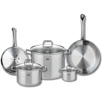 Fackelmann Set van 2 Koekenpannen 24 en 28 cm en 3 Kookpotten 12, 20 en 26 cm Elo Profi Citrin