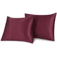 Beau Maison Beauty Silk - Satijnen Kussenslopen - Set van 2 stuks - 60 x 70 cm - Burgundy - Glans Satijn