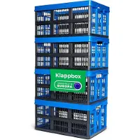 Novaliv Vouwbox 45l Blauw Set van 4 - Opvouwbare mandbox met praktische draaggrepen - Veelzijdige opbergbox