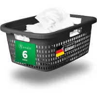 Novaliv Value Set 6X Wasmand met 3 handgrepen 25L Antraciet, Wasboxset Wasemmer Wascontainer voor badkamerwas Vuile was, Wasmanden Vuile wascontainer Huishoudelijke verzamelbox
