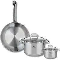 Elo Set van 1 Koekenpan 28 cm en 2 kookpotten 12 en 20 cm Elo Profi Citrin