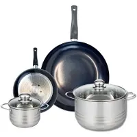 Elo Set van 2 Koekenpannen 20 en 32 cm en 2 Kookpotten 16 en 24 cm Elo Prima Glanzend