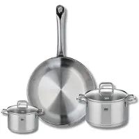 Elo Set van 1 Koekenpan 28 cm en 2 kookpotten 12 en 16 cm Elo Profi Citrin