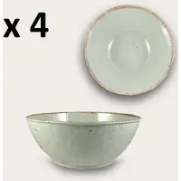 Arca TIERRA Sand - Set van 4 Melamine kommen Ø16xH6cm – licht in gewicht – makkelijk stapelbaar – voor binnen en buiten