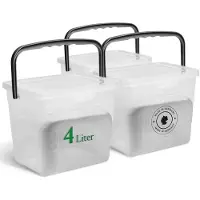 Novaliv 3X Wasmiddeldoos met deksel 4 liter I Transparant I 23,5 x 18 x 18,5 cm I Doos Waspoeder opbergdoos met handvat Wasmiddel opbergdoos Wasmiddelcontainer Waspoedercontainer