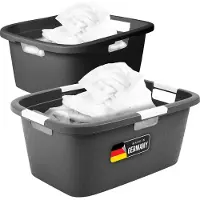 Novaliv wastobbeset 25L + 40L, wasboxset wasemmer wascontainer voor badkamerwas vuile was, wasmanden wastobbe wasmand wasmand wasmand verzamelbox opbergruimte