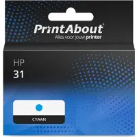 PrintAbout Huismerk HP 31 (1VU26AE) Inktcartridge Cyaan